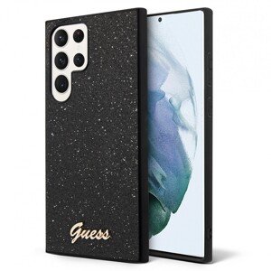 Guess PC/TPU Glitter Flakes Metal Logo Zadní Kryt pro Samsung Galaxy S23 Ultra Black