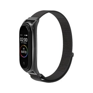 Nylonový řemínek TopQ pro Xiaomi Mi Band 5-6-7 černý 92405