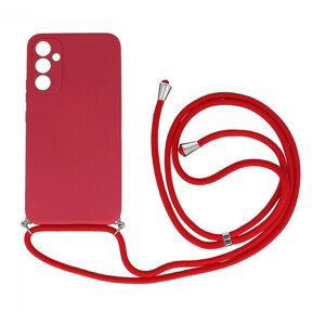 Kryt TopQ Samsung A14 5G červený se šňůrkou 92924 (pouzdro neboli obal na mobil Samsung A14 5G)
