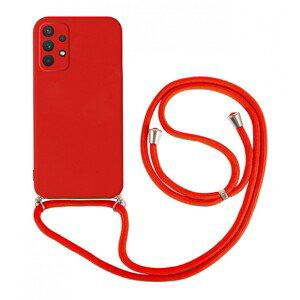 Kryt TopQ Samsung A32 5G červený se šňůrkou 93053 (pouzdro neboli obal na mobil Samsung A32 5G)