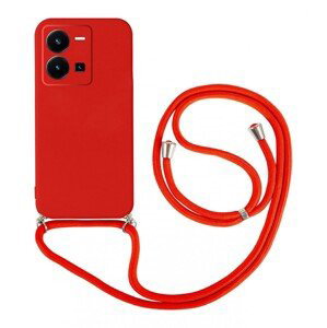 Kryt TopQ Vivo Y35 červený se šňůrkou 93962 (pouzdro neboli obal na mobil Vivo Y35)