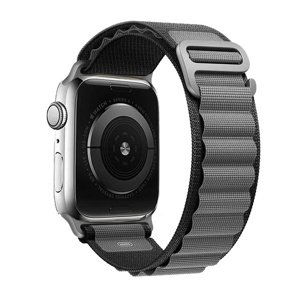 Textilní řemínek TopQ Wavy pro Apple Watch 42-44-45-49 mm černo-šedý 95881