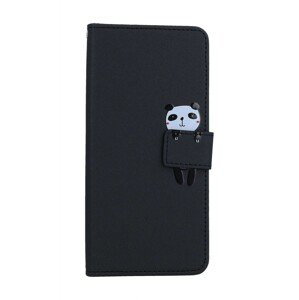 Pouzdro TopQ Xiaomi Redmi 12C knížkové černé s pandou 96242 (obal neboli kryt na mobil Xiaomi Redmi 12C)