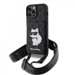 Zadní kryt Karl Lagerfeld Saffiano Monogram Crossbody Choupette NFT na iPhone 14 Pro Max černý