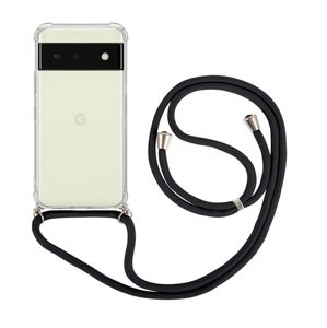 Kryt TopQ Google Pixel 6a 5G s černou šňůrkou průhledný 97916 (pouzdro neboli obal na mobil Google Pixel 6a 5G)