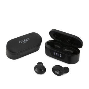 Guess True Wireless Classic Logo BT5.0 5H Stereo Earphones, černá