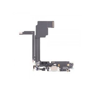 Nabíjecí deska a flex pro Apple iPhone 15 Pro Max bílý titan