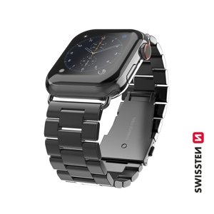 Kovový řemínek Swissten pro Apple Watch 42-44 mm, černá