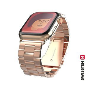 Kovový řemínek Swissten pro Apple Watch 38-40 mm, růžovo zlatá