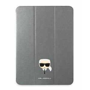 Pouzdro na tablet Karl Lagerfeld Head Saffiano KLFC11OKHG pro Apple iPad Pro 11, stříbrná