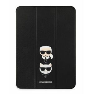 Pouzdro na tablet Karl Lagerfeld and Choupette Head Saffiano KLFC12OKCK pro Apple iPad Pro 12.9, černá