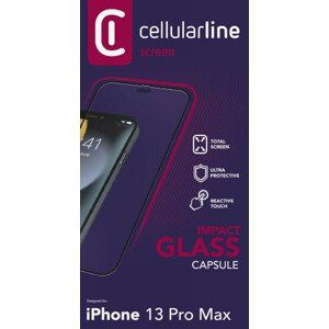 Tvrzené sklo Cellularline CAPSULE pro Apple iPhone 13 Pro Max, černá
