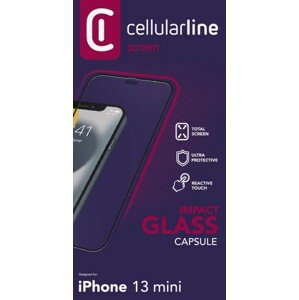Tvrzené sklo Cellularline CAPSULE pro Apple iPhone 13 Mini, černá