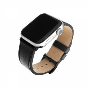 Kožený řemínek FIXED Leather Strap pro Apple Watch 42mm/44mm, černá