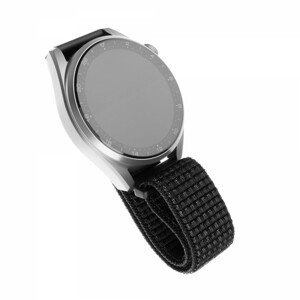 Nylonový řemínek FIXED Nylon Strap pro smartwatch, šířka 20mm, reflexní černá