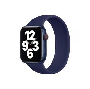 Řemínek COTEetCI Liquid Silicone Band 160mm pro Apple Watch 42/44 mm, půlnoční modrá