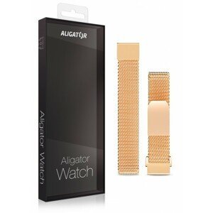 Kovový řemínek ALIGATOR pro Watch Lady 16mm, zlatá