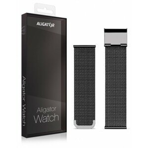 Náhradní kovový řemínek pro Aligator Watch Life 20mm, černá