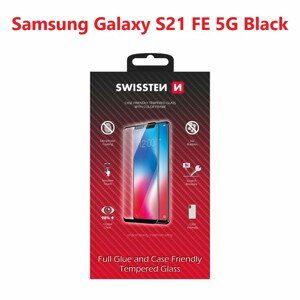 Tvrzené sklo Swissten Full Glue, Color Frame, Case Friendly pro Samsung Galaxy S21 FE 5G, černá