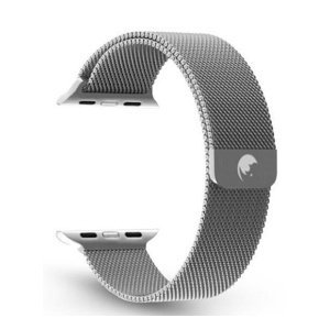 Kovový řemínek Milánský tah RhinoTech pro Apple Watch 42 / 44 / 45mm, stříbrná