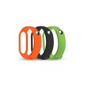 Silikonové řemínky RhinoTech Straps pro Xiaomi Mi Band 5, černá/oranžová/zelená