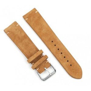 Kožený RhinoTech řemínek Genuine Suede Leather Quick Release 20mm, hnědá