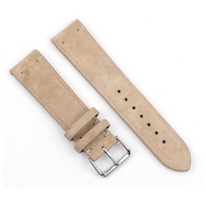 Kožený RhinoTech řemínek Genuine Suede Leather Quick Release 20mm, béžová