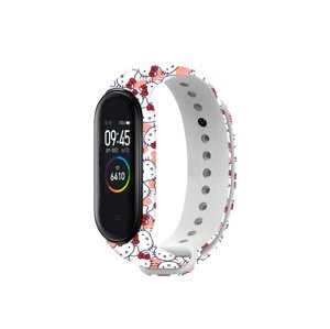 Silikonový řemínek Rhinotech Strap pro Xiaomi Mi Band 3/4, motiv kočka