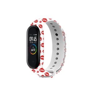 Silikonový řemínek Rhinotech Strap pro Xiaomi Mi Band 3/4, motiv rtů