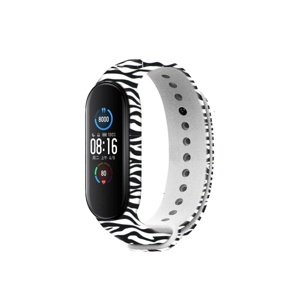 Silikonový řemínek Rhinotech Strap pro Xiaomi Mi Band 5, motiv zebra