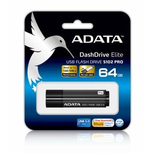 Flash disk ADATA S102 Pro 64GB, USB 3.0, šedý