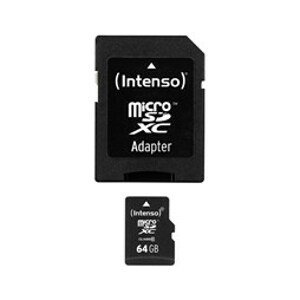 Paměťová karta Intenso 64GB microSDHC, Class 10 s adaptérem