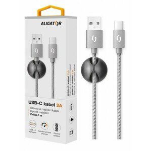 Datový kabel ALIGATOR PREMIUM 2A, USB-C, Grey