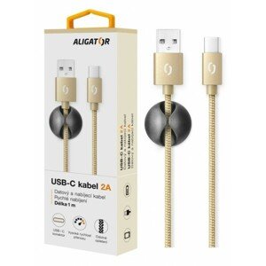 Datový kabel ALIGATOR PREMIUM 2A, USB-C, Gold