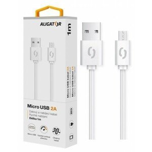 Datový kabel ALIGATOR 2A micro USB 1m, bílý