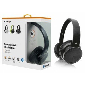 Bluetooth sluchátka ALIGATOR AH02, FM, SD karta, černá