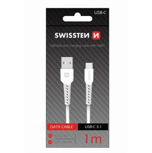 Datový kabel Swissten USB / USB-C, 1m, bílá