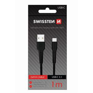 Datový kabel Swissten USB / USB-C, 1m, černá