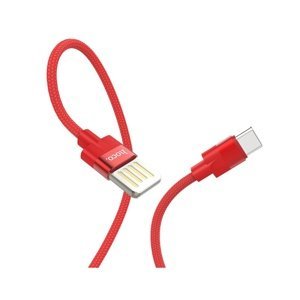 Datový kabel Hoco Outstanding Charging, Type-C, 1.2m, červená