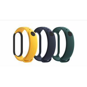 Řemínky k náramku Xiaomi Mi Band 5 (Blue, Yellow, Green), 3ks