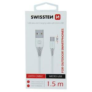 Datový kabel SWISSTEN USB / MICRO USB 1,5m white (9mm)