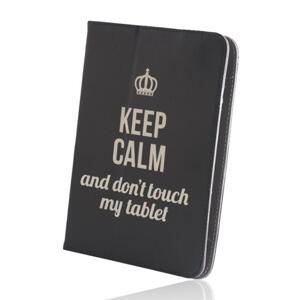 Knížkové pouzdro Fashion Keep Calm univerzální 9-10", černá