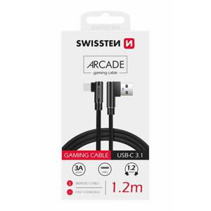 Textilní datový kabel Swissten Arcade USB/USB-C, 1,2m, černá