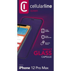 Tvrzené sklo Cellularline CAPSULE pro Apple iPhone 12 Pro Max, černá