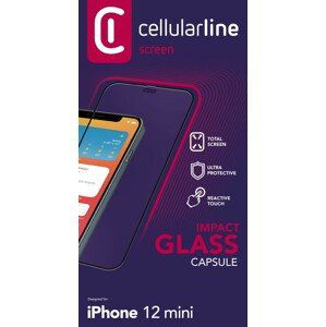 Tvrzené sklo Cellularline CAPSULE pro Apple iPhone 12 mini, černá