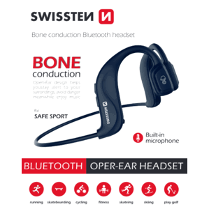 Swissten Bone Conduction modrá