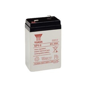 Staniční (záložní) baterie YUASA NP4-6,  4Ah, 6V