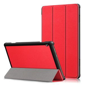 LEATHER zaklapovací obal Lenovo Tab M10 (X605F / X505L / X505F / ZA4G0019CZ / ZA480034CZ) červený