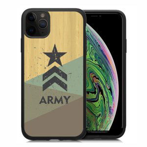 BAMBOO Dřevěný kryt Apple iPhone 11 Pro Max ARMY (072)