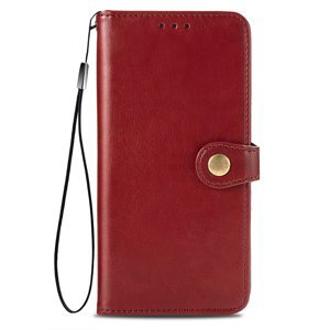 LEATHER BUCKLE Peňaženkový obal Samsung Galaxy S20 FE červený